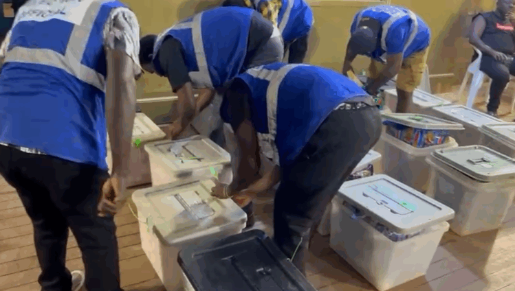 EC Officials Sort Materials Ahead of Akwatia By-Election