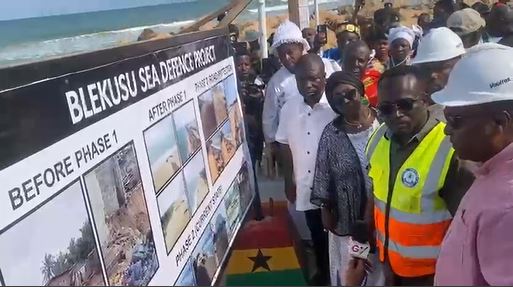 Mahama Breaks Ground on Phase II of Blekusu Sea Defence Project