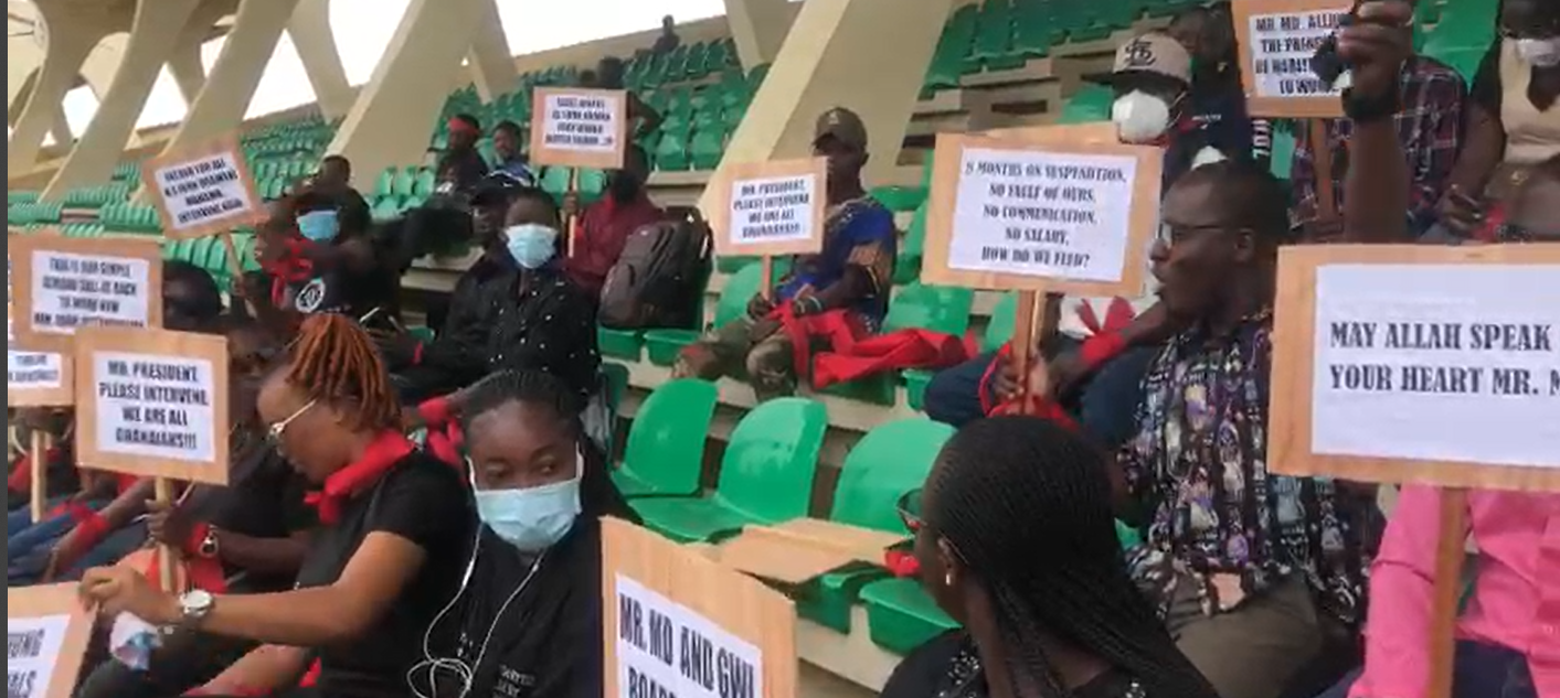 Suspended Ghana Water Limited Workers Picket at Black Star Square, Demand Reinstatement