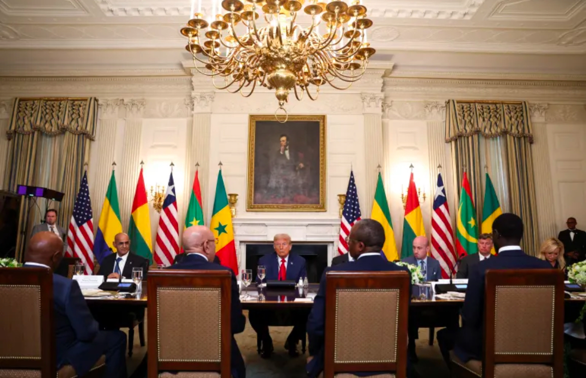 Trump praises ‘good English’ of Liberian president, prompting criticism across Africa