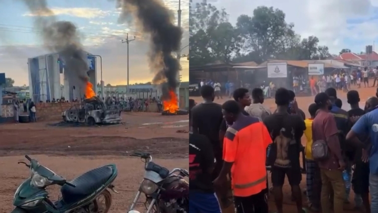 Vehicle Torched at Hamile Border as Youth Clash with Immigration Service
